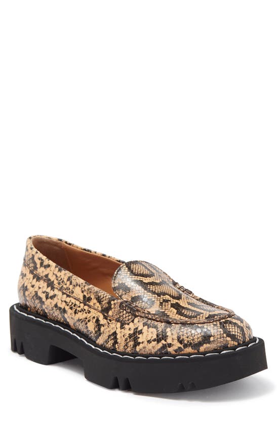 Aquatalia Honora Snakskein Print Loafer In Caramel ModeSens