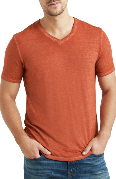 X RAY Men's Basic V-Neck Short Sleeve T-Shirt in RED Size Small