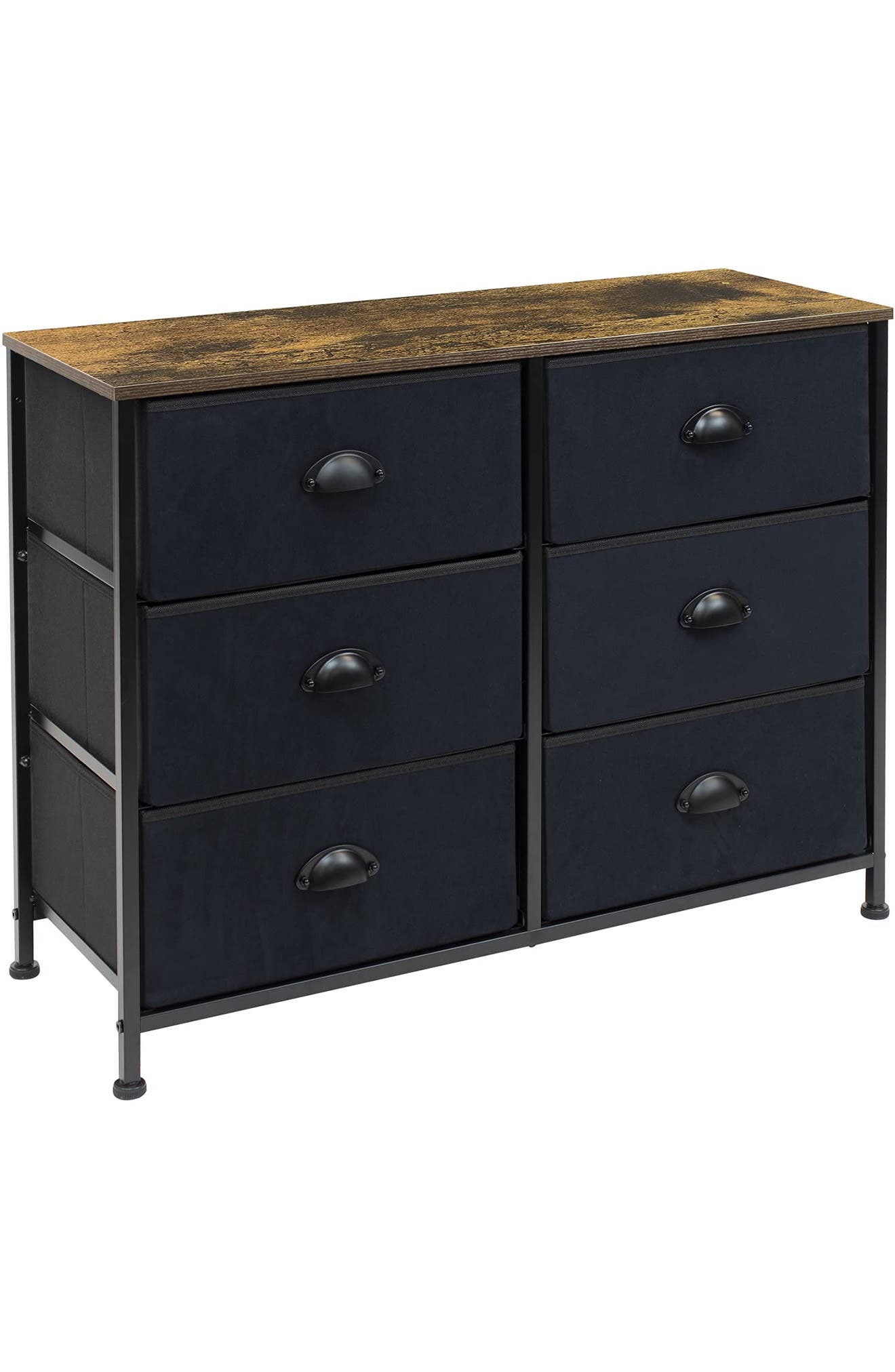 Sorbus 6 Cube Drawer Chest Dresser In Black/ Brown | ModeSens