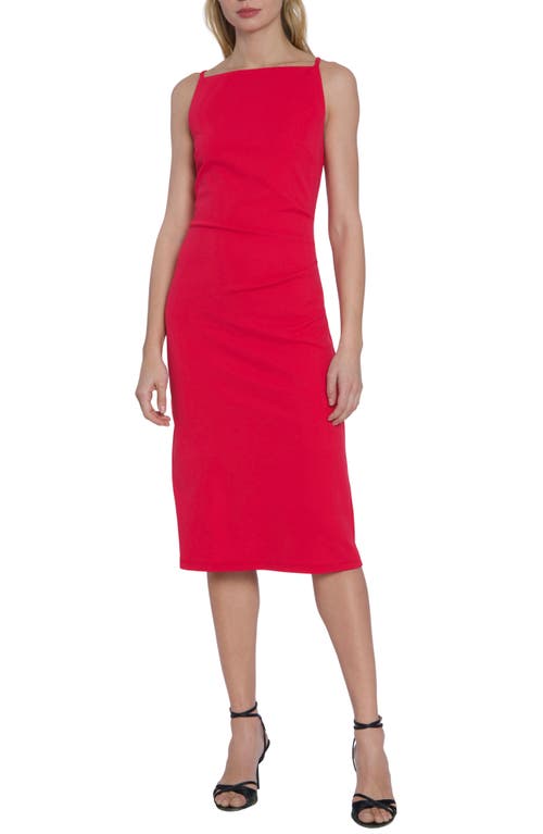 Side Ruched Sheath Dress in Raspberry