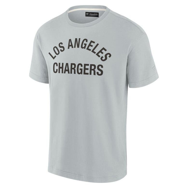 Shop Fanatics Signature Unisex  Gray Los Angeles Chargers Elements Super Soft Short Sleeve T-shirt