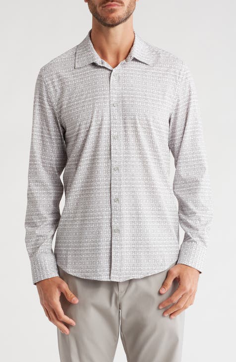 Printed Button-Up Sport Shirt