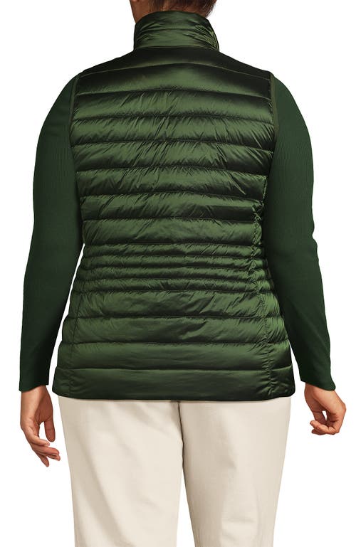 Shop Lands' End Plus Size Wanderweight Packable Ultralight Down Vest In Estate Green Shine