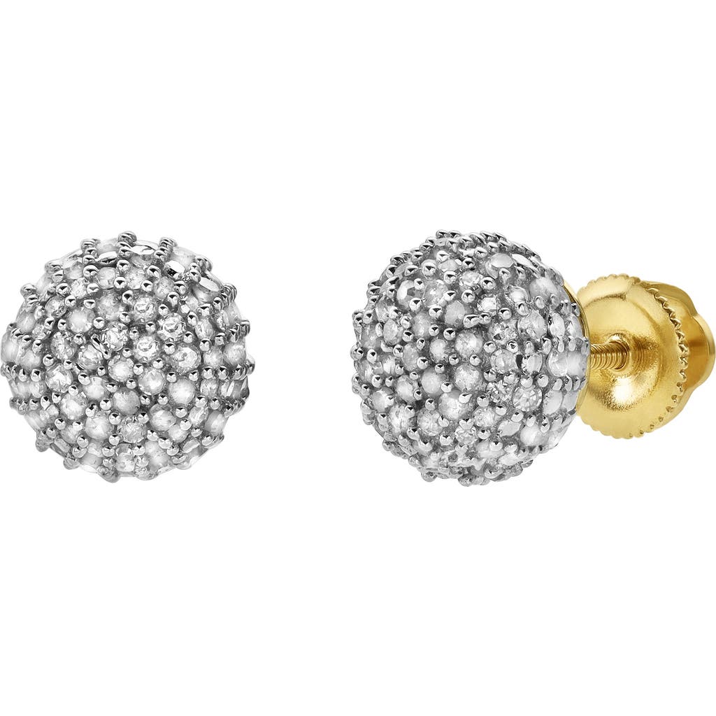 Luvmyjewelry Orbius 10k Yellow Gold Diamond Stud Earrings In 10k Yellow Gold