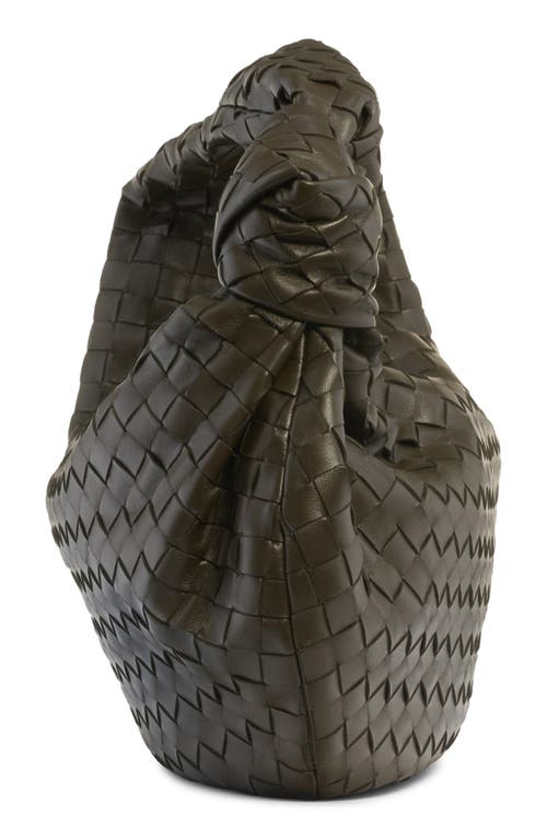 Bottega Veneta Bv Jodie Leather Hobo Bag In 3323 Kaki-gold