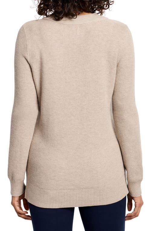 Shop Nic + Zoe Nic+zoe Waffle Stitch V-neck Sweater In Malt