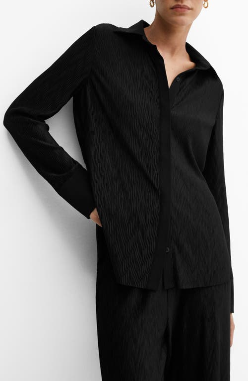 MANGO Textured Button-Up Shirt at Nordstrom,