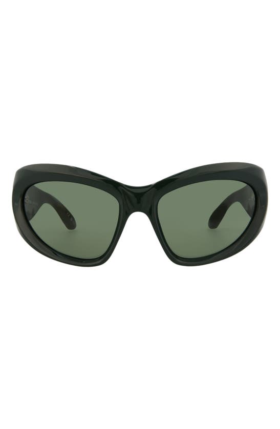 Shop Balenciaga 64mm Novelty Sunglasses In Green Green Green