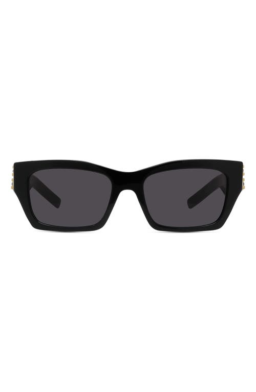 Shop Givenchy Plumeties 54mm Geometric Sunglasses In Shiny Black/smoke