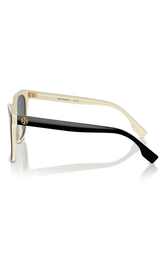 Tory Burch Women's Thin Miller 53mm Square Sunglasses In Black/ Ivory