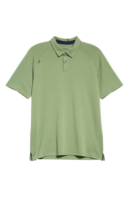 Rhone Delta Short Sleeve Piqué Performance Polo In Loden Frost