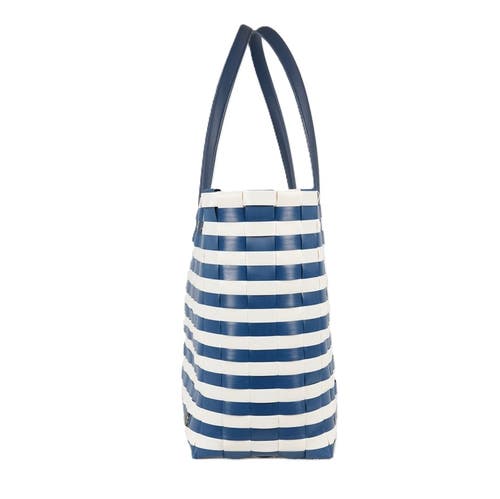 Shop Handed By Sunny Bay Recycled Plastic Weekender Bag In Ocean Blue/pearl White