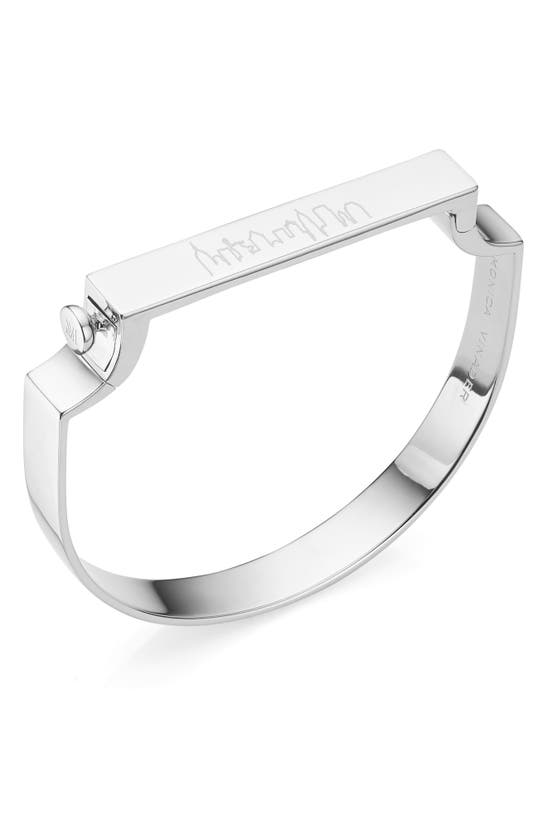Monica Vinader Engravable Signature Bangle In Silver