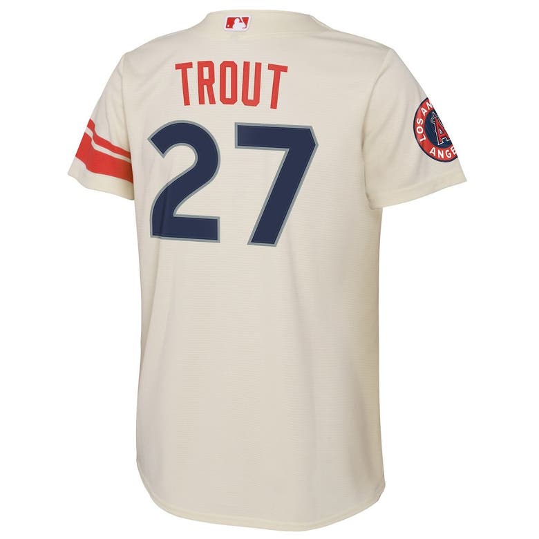 Nike Kids' Youth Mike Trout Cream Los Angeles Angels 2022 City Connect