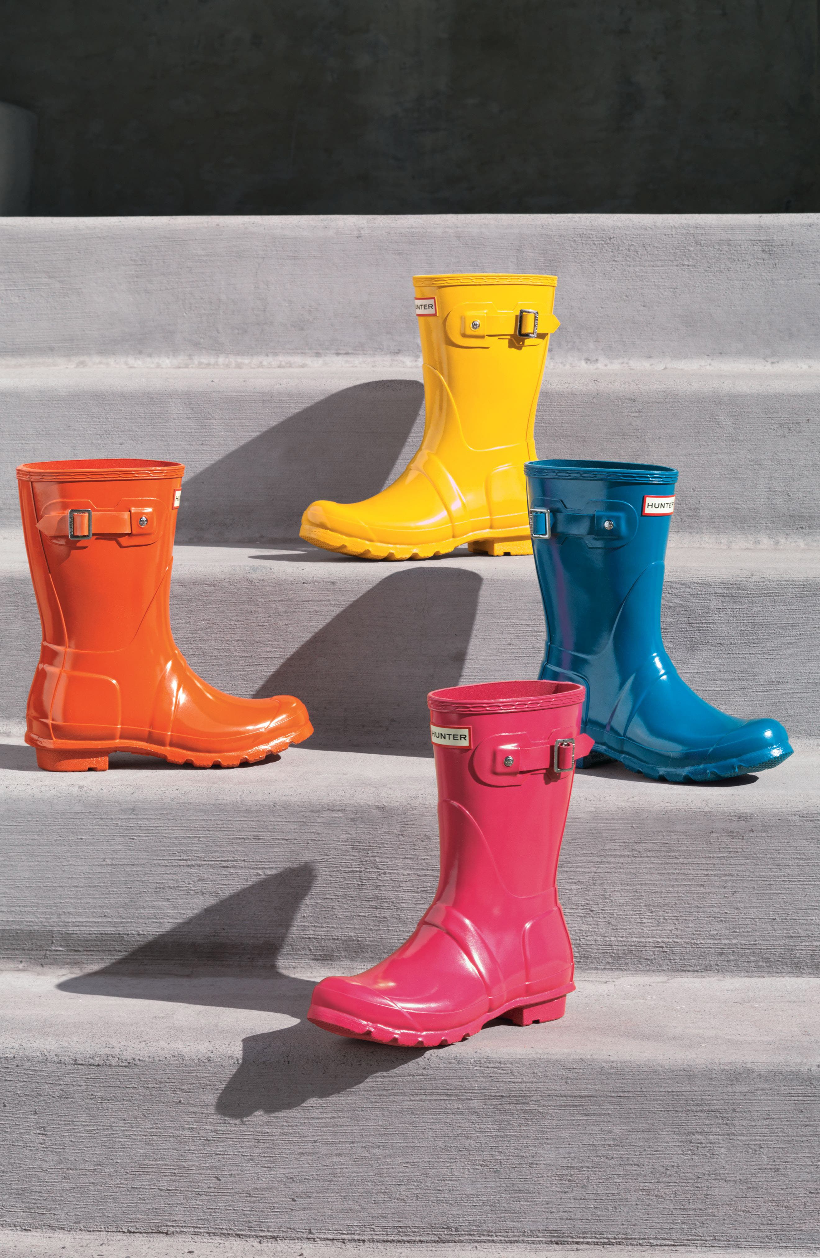 original short gloss waterproof rain boot