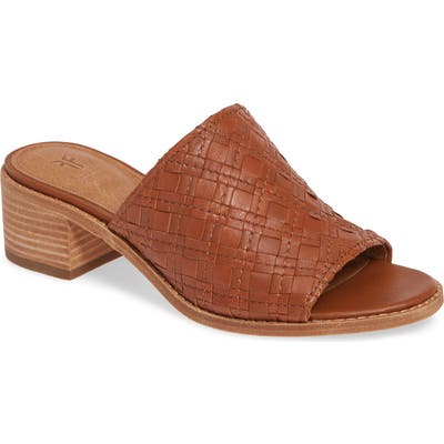 Frye Cindy Woven Slide Sandal- Brown