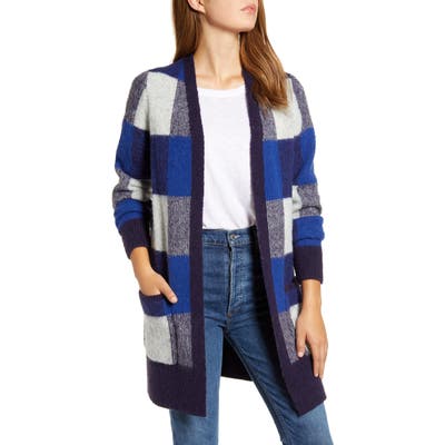 Lucky Brand Buffalo Check Cardigan, Blue