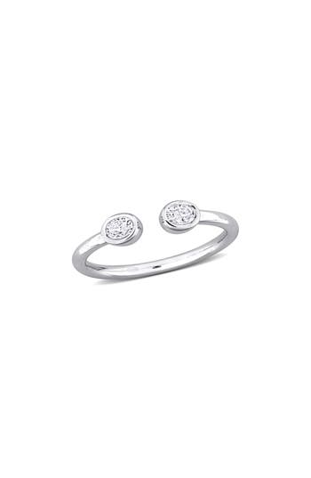 Delmar Lab-created Moissanite Split Shank Ring In White