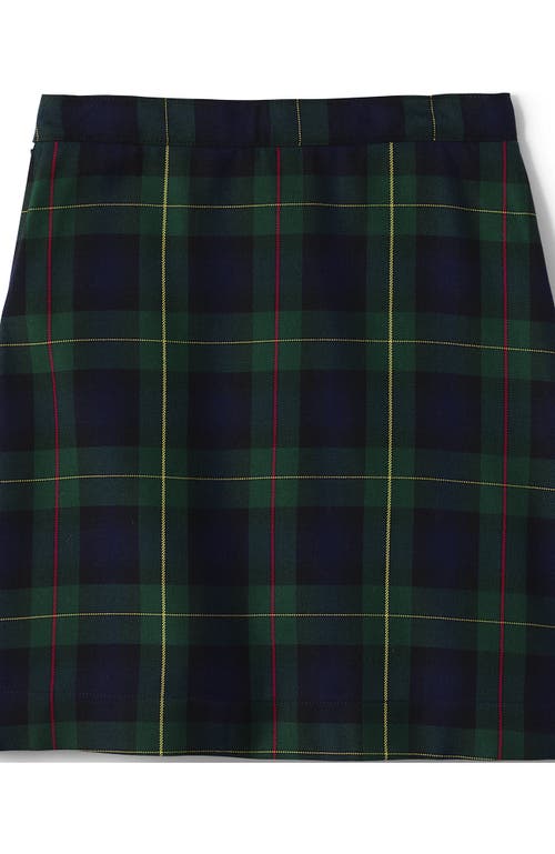 Lands' End School Uniform Girls Plaid A-line Skirt Below The Knee In Hunter/classic Navy Plaid