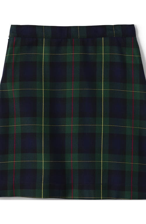 Shop Lands' End School Uniform Girls Slim Plaid A-line Skirt Below The Knee In Hunter/classic Navy Plaid