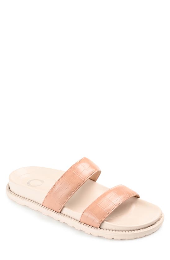 Journee Collection Stellina Double Strap Sandal In Rose