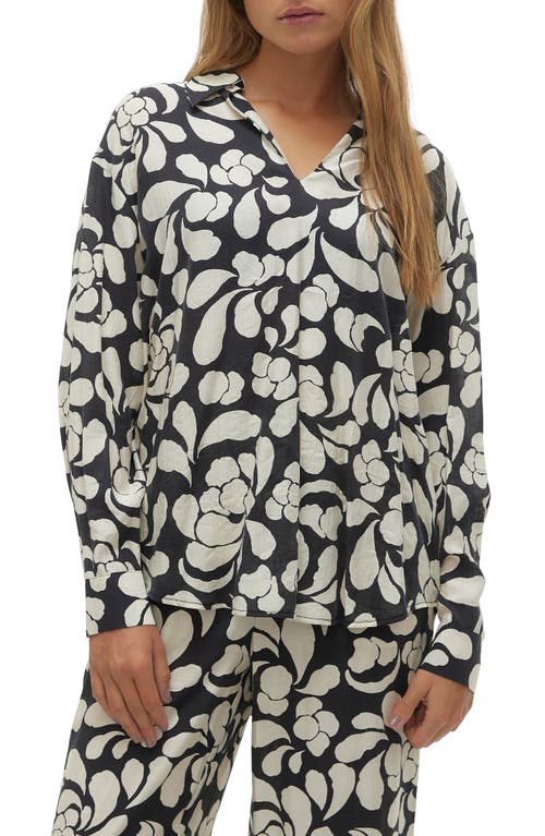 VERO MODA Gaja Floral Woven Top Black Aop at Nordstrom,