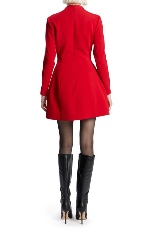 Bardot Delphi Long Sleeve Minidress In Deep Red