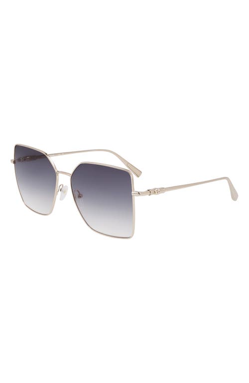 Longchamp Roseau 57mm Gradient Butterfly Sunglasses In Gold/gradient Smoke