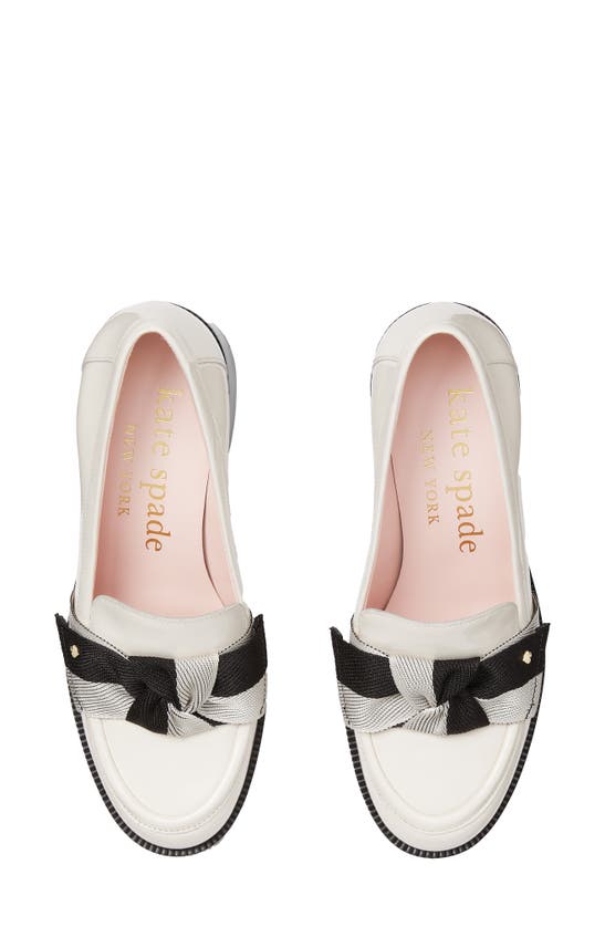 Kate Spade Leandra Block Heel Loafer In Cream/ Black Multi