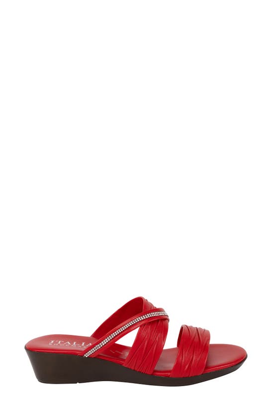Shop Italian Shoemakers Hollis Wedge Slide Sandal In Red