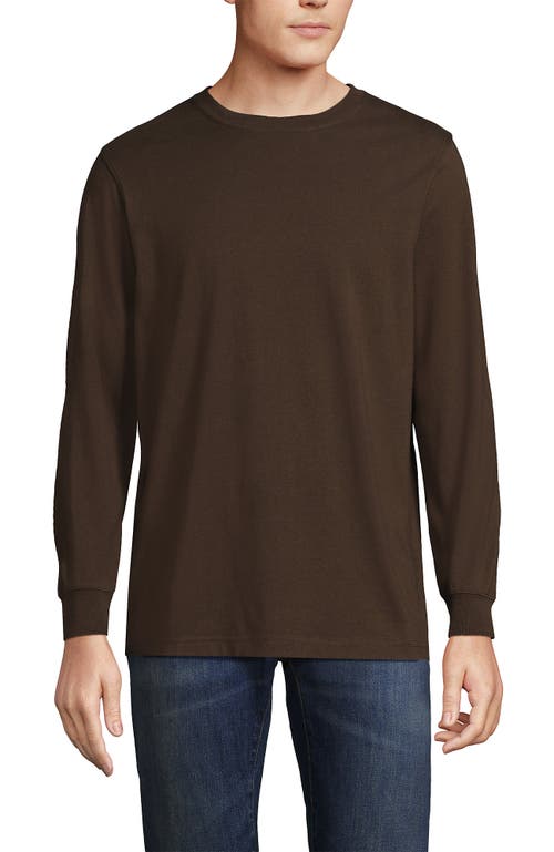 Shop Lands' End Super-t Long Sleeve T-shirt In Rich Coffee