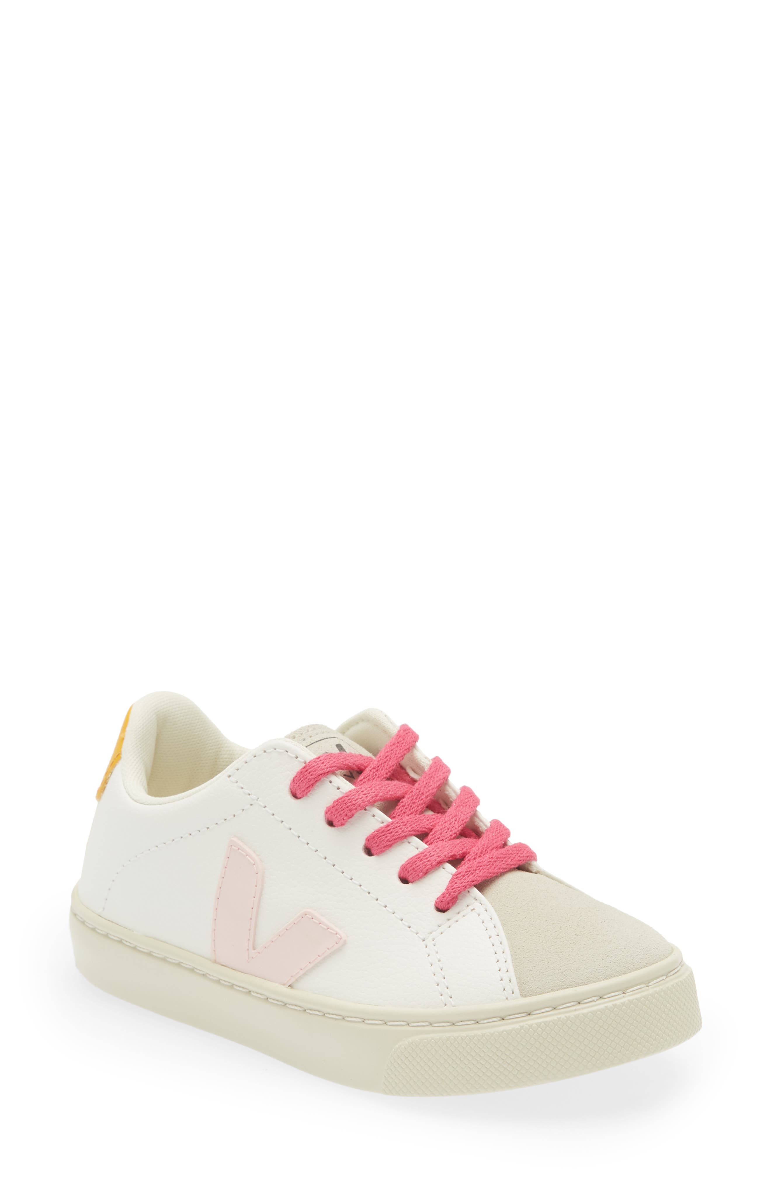 Veja Small Lace-Up Esplar Sneaker in Extra White Petale Ouro at Nordstrom, Size 12Us
