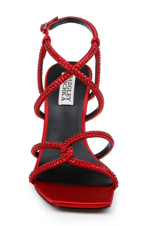 Badgley Mischka Collection Brooke Ankle Strap Sandal In Red Satin