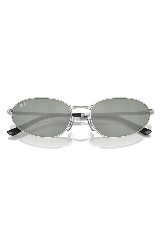 Shop Ray Ban Ray-ban 56mm Irregular Oval Sunglasses In Silver