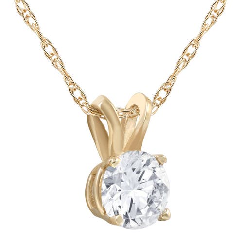 Shop Bliss Diamond 1 1/4ct Lab Grown Solitaire Diamond Pendant Gold Necklace In 14k Yellow Gold