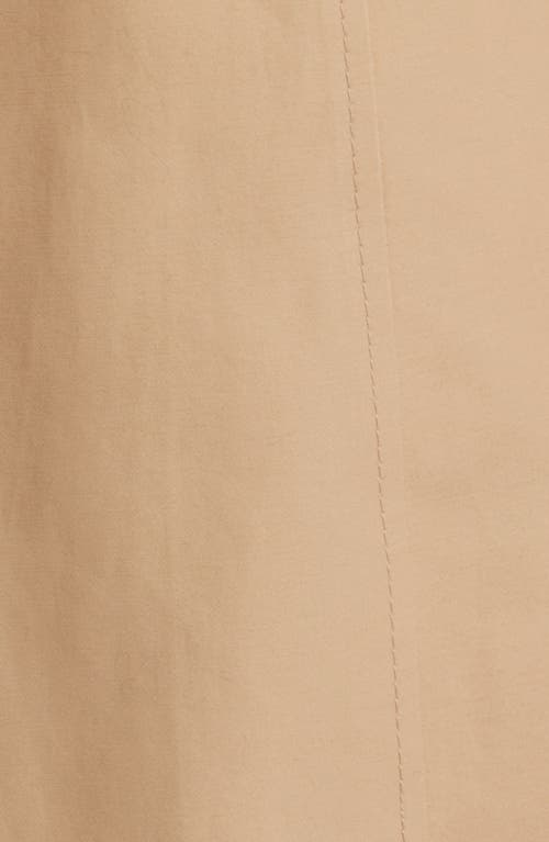 Via Spiga Water Resistant Cotton Blend Coat With Removable Hood In Camel