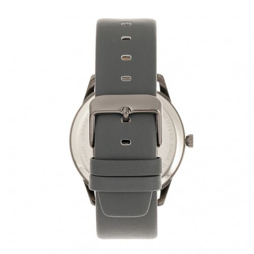 Simplify The 6300 Leather-band Watch In Charcoal