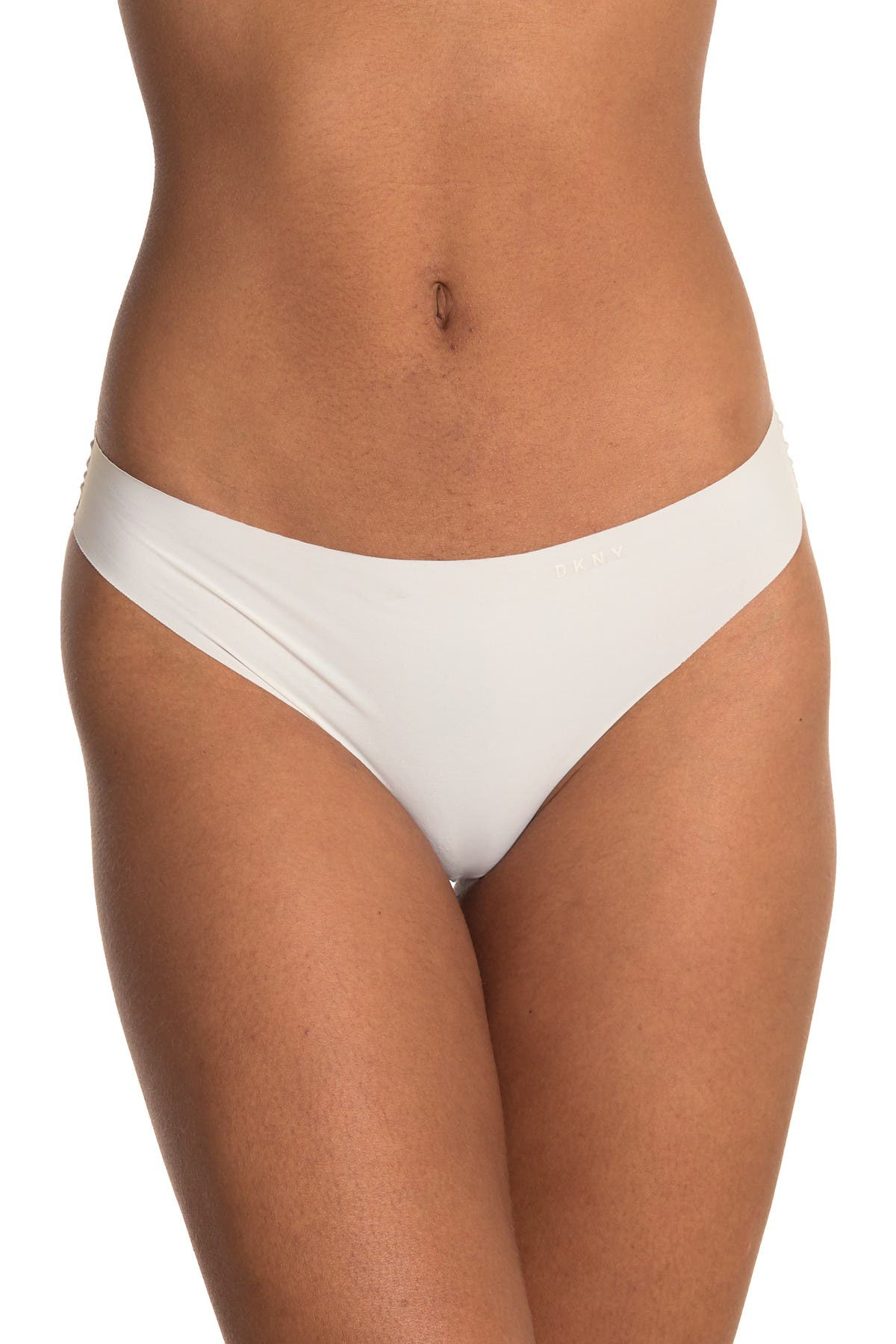 Dkny Modern Lines Thong In Pink Overflow