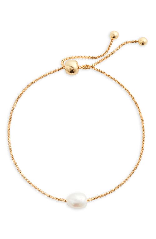Nordstrom Demi Fine Freshwater Pearl Slider Bracelet In 14k Gold Plated