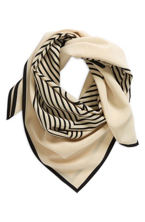 Totême Toteme Monogram Silk Scarf In Creme Monogram
