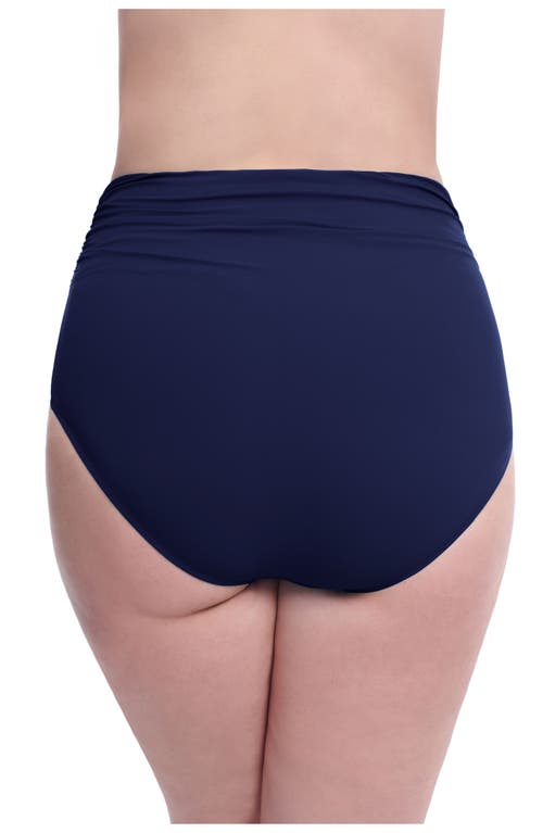 Profile By Gottex Tutti Frutti Full Figure High Waist Bottom In Navy