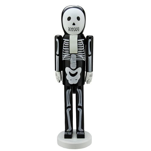 Northlight Wooden Skeleton Halloween Nutcracker In Black