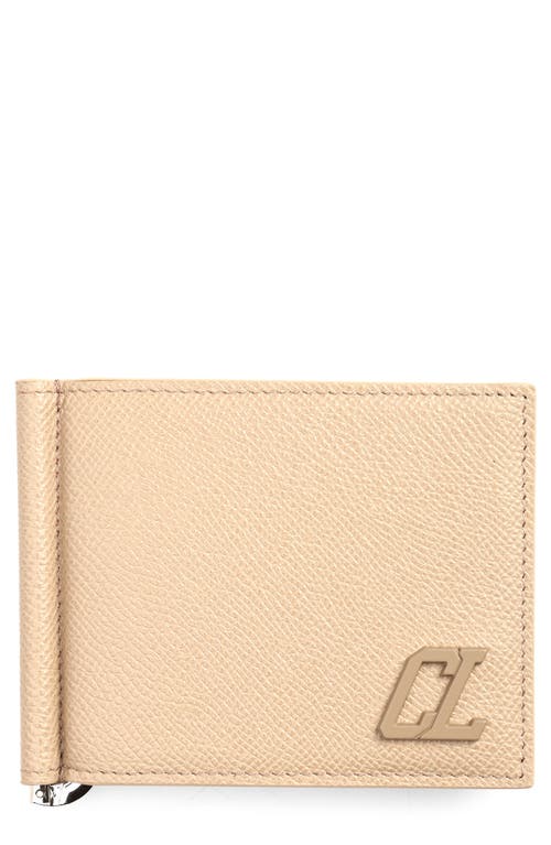 Shop Christian Louboutin Groovy Calfskin Bifold Wallet With Money Clip In Saharienne/saharienne