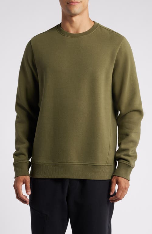 Shop Zella Cloud Fleece Sweatshirt In Olive Night