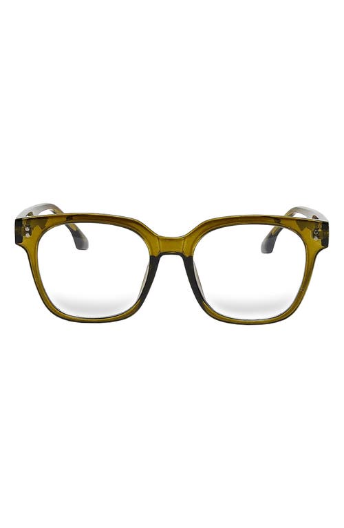 Fifth & Ninth Sage 53mm Round Blue Light Blocking Glasses In Transparent Moss/clear