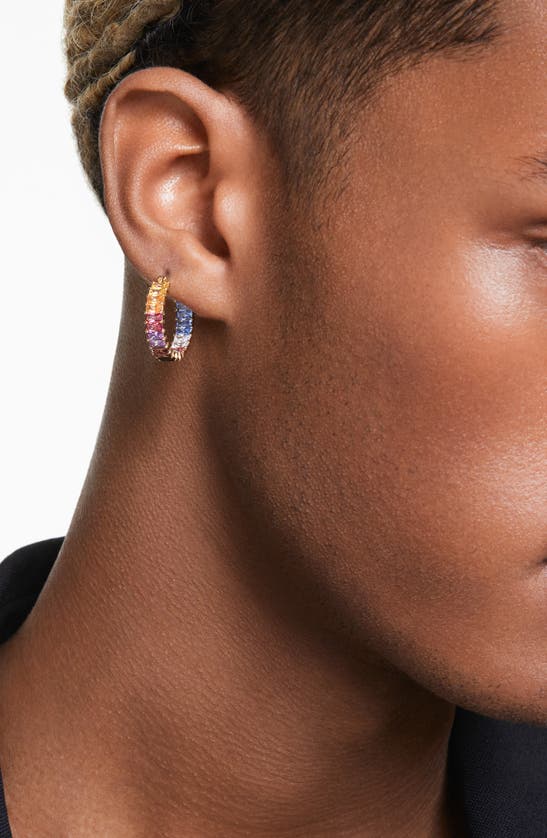 Shop Swarovski Matrix Pride Hoop Earrings In Multicolored