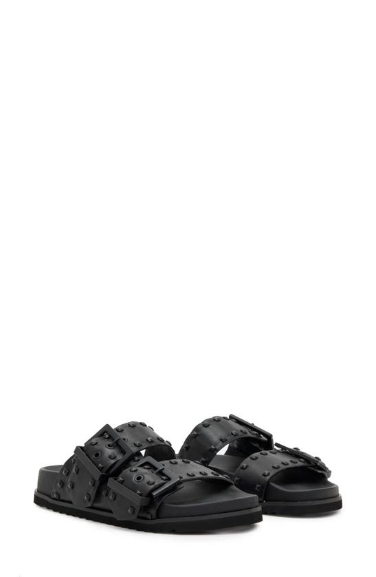 Allsaints Sian Slide Sandal In Studded Black