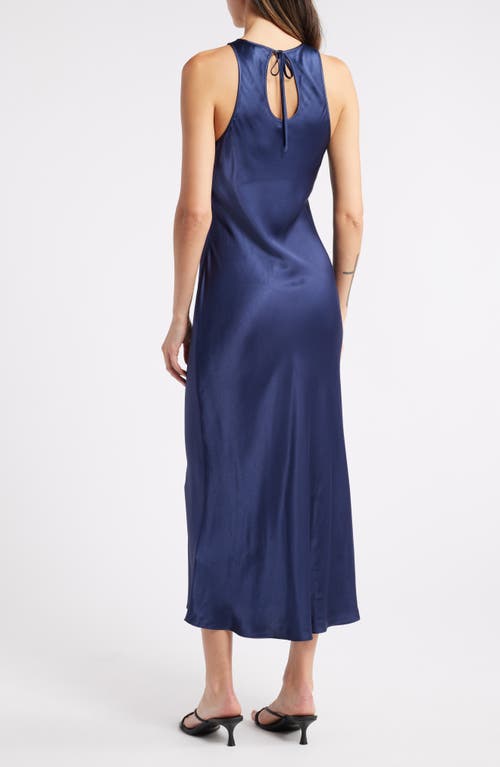 Shop Rails Solene Sleeveless Satin Midi Dress In Navy