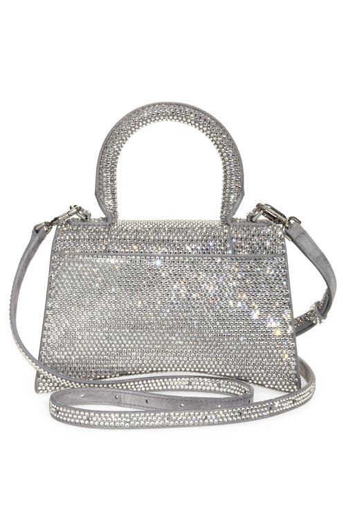 Shop Balenciaga Extra Small Hourglass Crystal & Suede Top Handle Bag In Grey/crystal