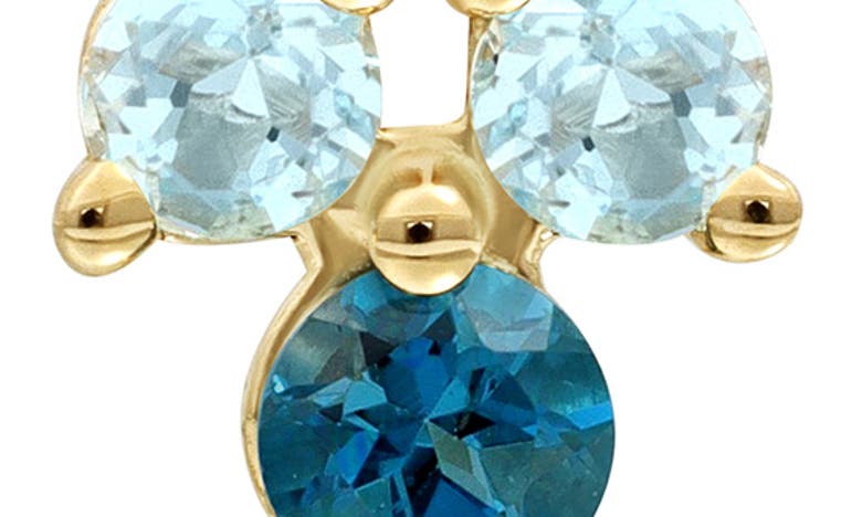 Shop Bony Levy Semiprecous Stone 14k Gold Stud Earrings In 14k Yg London Blue Topaz